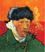 Vincent Van Gogh Self Portrait with Bandaged Ear and Pipe oil painting on canvas